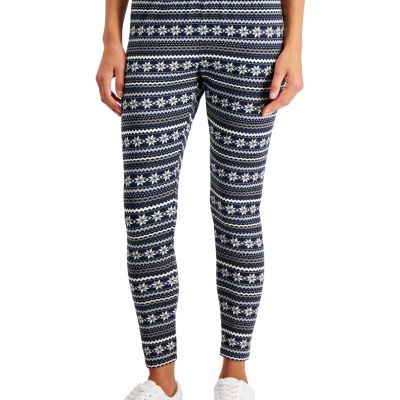 Style & Co Womens Fair Isle Print Fleece Leggings