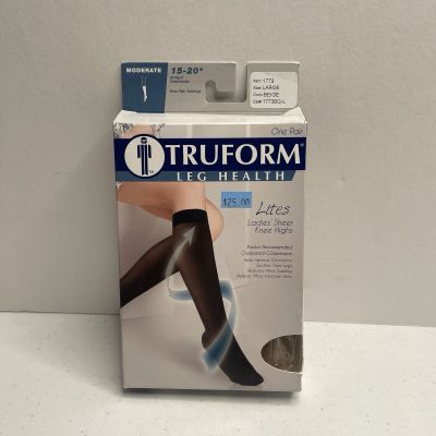Truform Lites Ladies' Sheer Knee Highs Compression Socks 15-20 mmHg Large Beige
