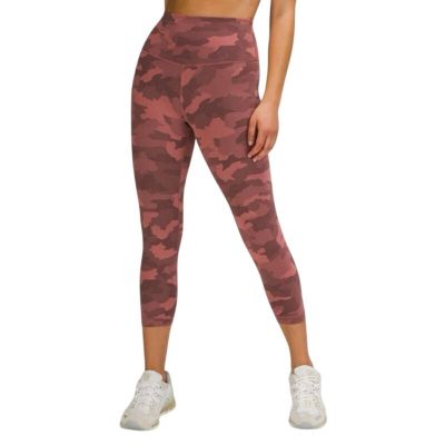 Lululemon Cropped Denim Wash Print Autumn Red Black Plus Size 20 Wunder Train
