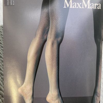 Max Mara Fishnet Tights Black Size L NWT