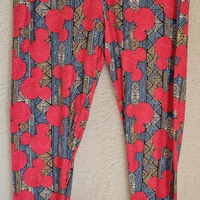 LuLaRoe Womens Legging Pants Size Tall & Curvy Plus Mickey Mouse Sueded NEW