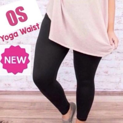 NEW OS Women Best Solid Black Legging YOGA WAIST (Feel Soft as Lularoe)