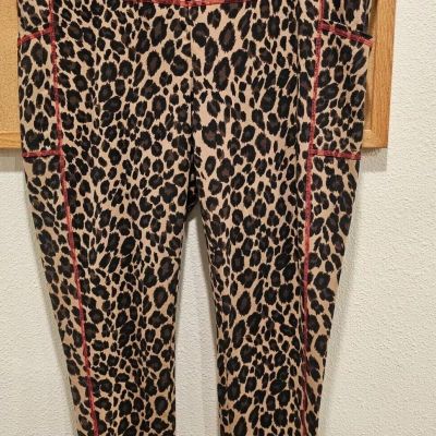Chicos Zenergy Animal Print So Slimming Pima Leggings SZ 3R