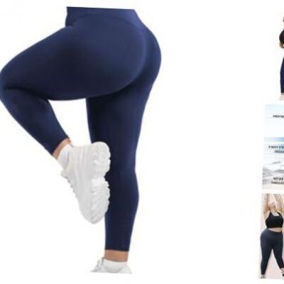 Leggings for Women Plus Size, High Waist Buttery Soft Women's XX-Large Navy