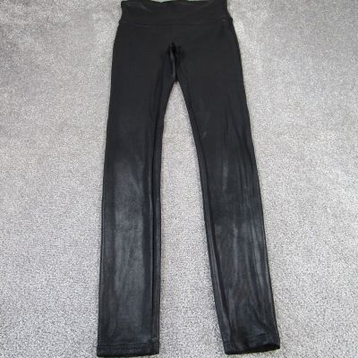 Spanx Leggings Womens Small Black Faux Leather Shiny