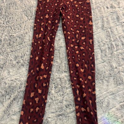 Wild Table Red Cheetah Print Leggings, Women’s XS