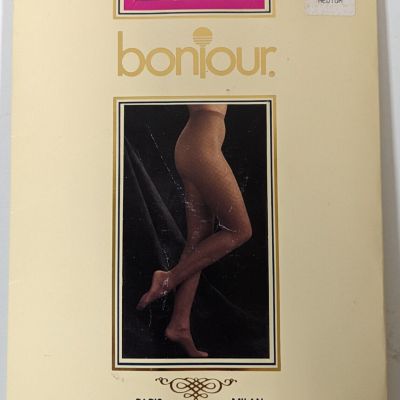 VTG 90s Bonjour Hosiery Pantyhose Size M Medium Suntan Style 707 NIP