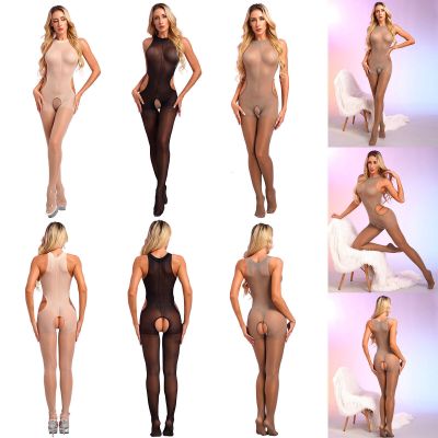 Womens Oil Silk Sheer Pantyhose Hollow Out Tights Thigh High Hosiery Stockings