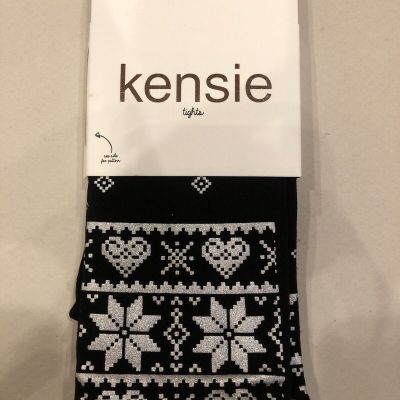 Kensie Womens Tights Bkack Printed Size S