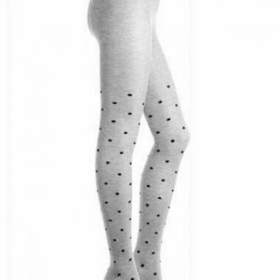 HUE Grey w/ Black Polka Dot Sweater Tights Women's Size M/L
