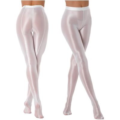 US Women's Glossy Pantyhose High Waist Tights Sexy Stockings Yoga Sports Pants