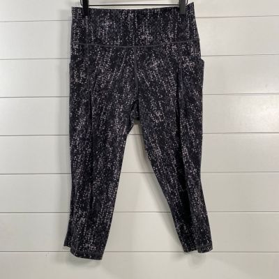 Athleta Womens Camo Salutation 2 Capri Leggings sz L Gray Activewear Athleisure