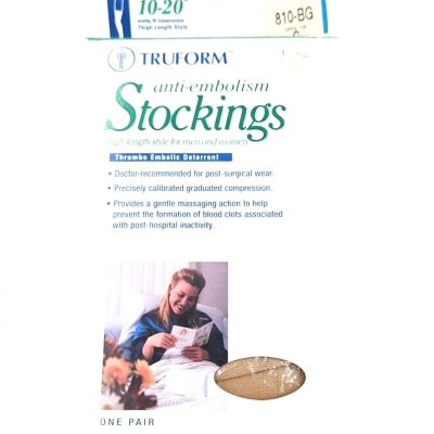 Truform Anti-Embolism Stockings Thigh High 10-20 mmHg S Beige