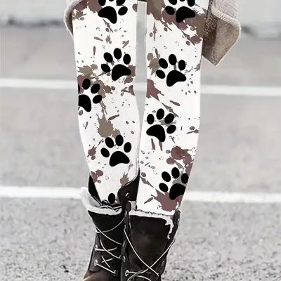 Plus Size Paw Print Leggings - Chic & Fun ? FREE SHIP