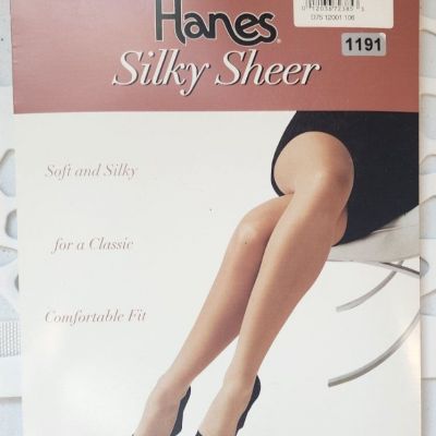 Vintage Panty Hose Size AB Hanes Silky Sheer Control Top Reinforced Toe