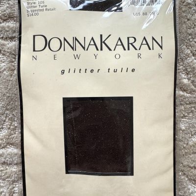 Donna Karan Glitter Tulle Brown Gold Pantyhose Med Spec Occasion Style 105 New