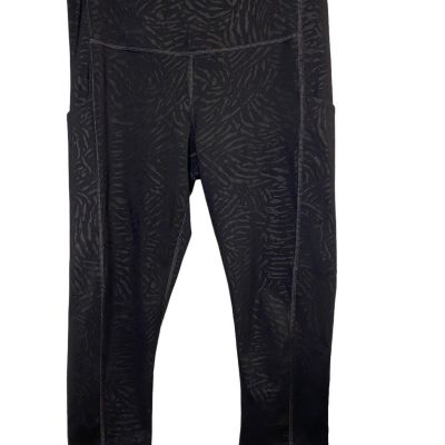 Athleta Ultimate Stash Pocket Printed Capri Leggings Black Cheetah Size XSP