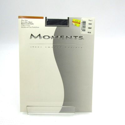 Moments Navy 4365P Evertday Sheer Reinforced Panty Plus 1