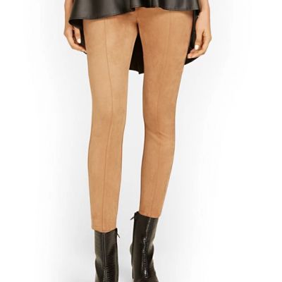 New York & Co. Women SCUBA SUEDE LEGGING Classic Camel Size S Style #03579107