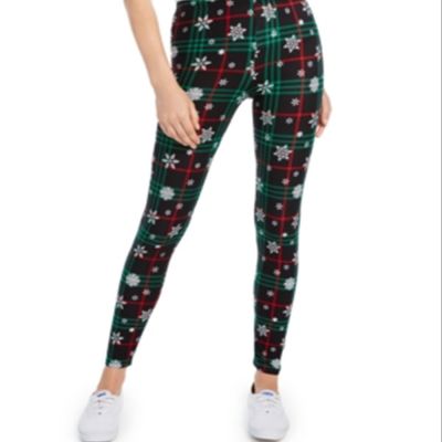 Planet Gold Women's New 0487 Printed Holiday Leggings Black Size Medium