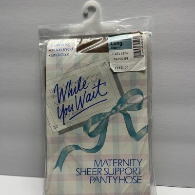 While You Wait Maternity Sheer Support Panty Hose (Beige, Long 47)