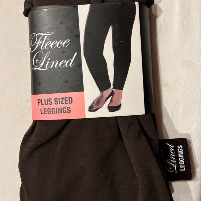 NEW * Gold Medal Brown Fleece Lined Fashion Leggings  Plus Size 1XL/2XL