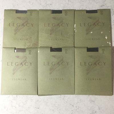NWT Legacy Legwear Lot of 6 Control Top Tights Size C Grey Black Brown Green