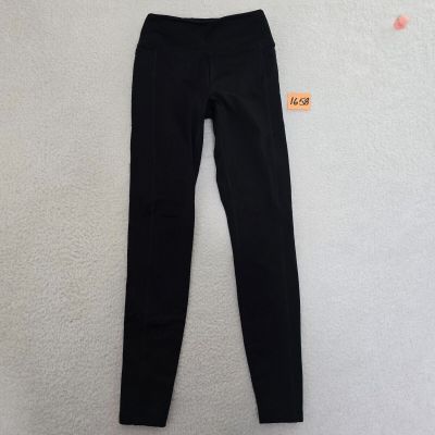 PINK Victoria's Secret Cozy Womens XS Black Stretch Workout Leggings Pockets