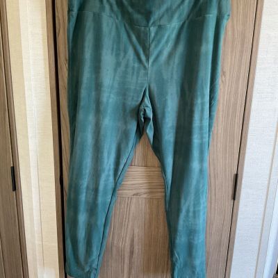Terra & Sky Womens Green Leggings Size 2X (20W-22W)