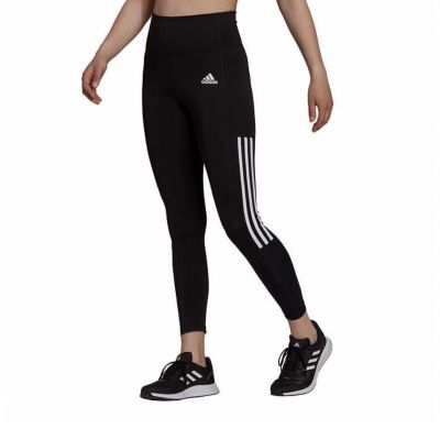 adidas Women's 3-Stripe 7/8 Style High Rise Tight Fit Side Pocket Legging Black