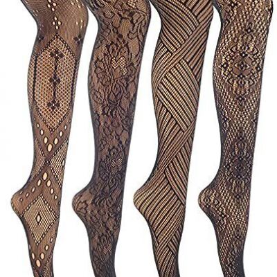 Womens Fishnet Tights Patterned Stockings 4 Styles Stretch Fishnets Panty Hose