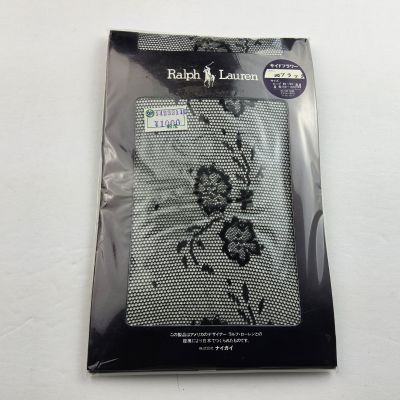 Ralph Lauren Lace Pantyhose Side Flower Black Japan Rare Size M