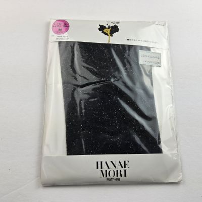 Vintage Hanae Mori Silver Sparkle Pantyhose Black Japan Size M Rare