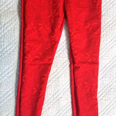 GM Fashion Juniors XL Red Stretch Leggings Lace Front New  27