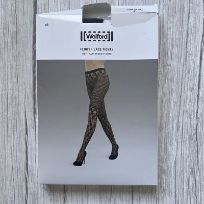 Wolford FLOWER LACE TIGHTS XS Black