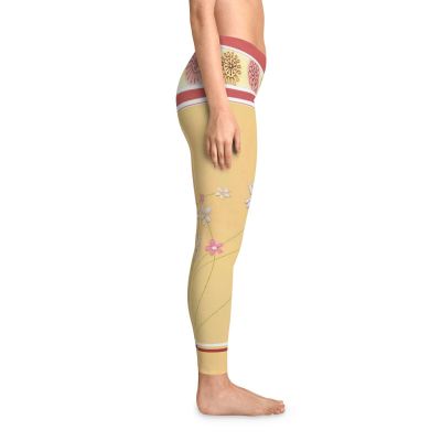 Floral Stretchy Leggings, Comfortable Yoga Pants, Workout Gear, Summer