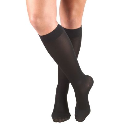 Truform Women's Stockings Knee High Closed Toe: 15-20 mmHg XL BLACK (0373BL-XL)