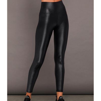 Carbon38 Takera shine black high waisted athletic workout leggings size small