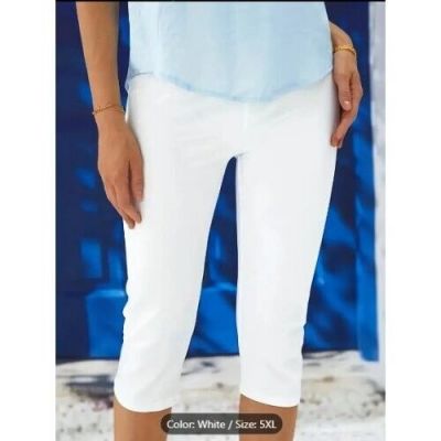 * BRAND NEW White Capri Length Leggings Womans Plus Size 5X 5XL
