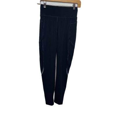 SWEATY BETTY Leggings Womens XS Zero Gravity Full Length Black Workout Laser Cut