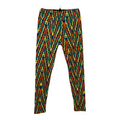 Lularoe LEGGINGS One Size OS Green Multicolor NEW (1157)