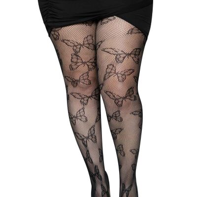 Sexy Butterfly Pattern Fishnet - Tights Plus Size - Mesh - Leg Avenue