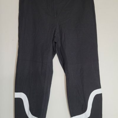Alfani Black Comfort Waist Colorblock Hem Ankle Pants Plus Size 16W