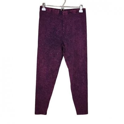 New in Package Zenana Acid Wash Leggings Size 1X Pink Black