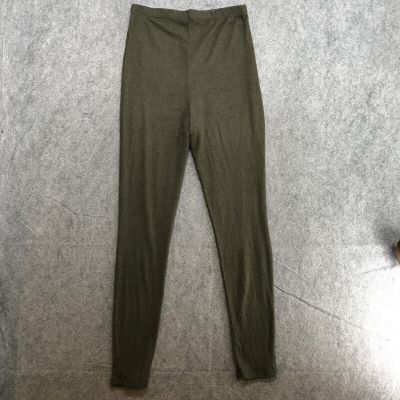 Fashion Nova Leggings Womens Size M Olive Green Pull On Soft Knit High Waist NWT
