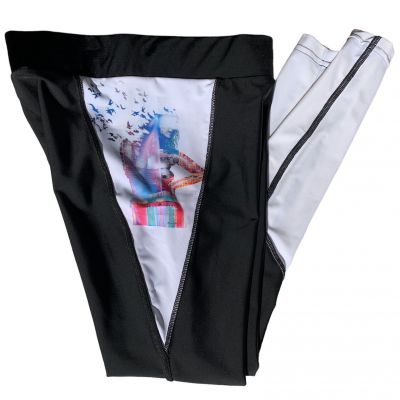 NEW Art Unique Statement Workout Athletic Yoga Sports VEDABOND Leggings $68 Sz S