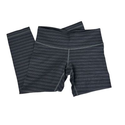 Lululemon Gray Stripe Textured Capri Leggings Sz 6 Low Rise Exercise Athleisure