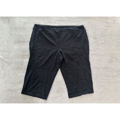 Athletic Works Womens Black Cropped Pull On Leggings Size 4X
