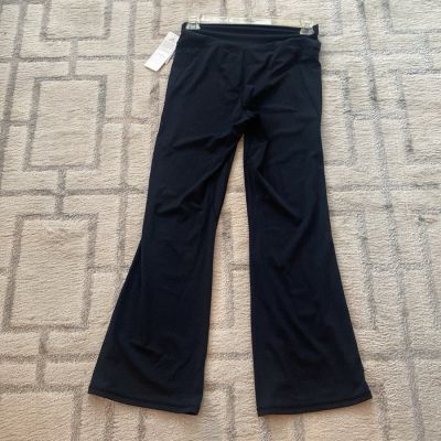 Sunzel black High Waisted Workout flare Leggings with side Pockets size 14 NWT