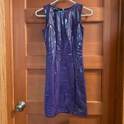 Blackmilk Sample pleather vinyl body con dress, purple XS, rare
